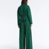 Chaqueta de piqué de algodón con cinturón Chaqueta de piqué de algodón con cinturón