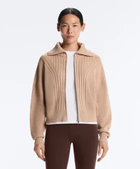 Chaqueta de punto acanalado