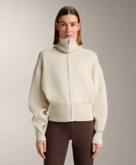 Chaqueta de punto con cremallera en contraste