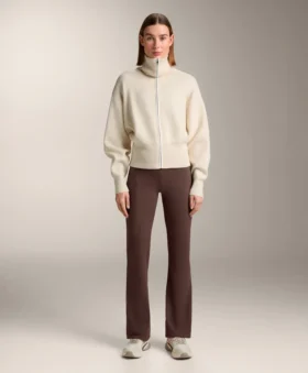 Chaqueta de punto con cremallera en contraste