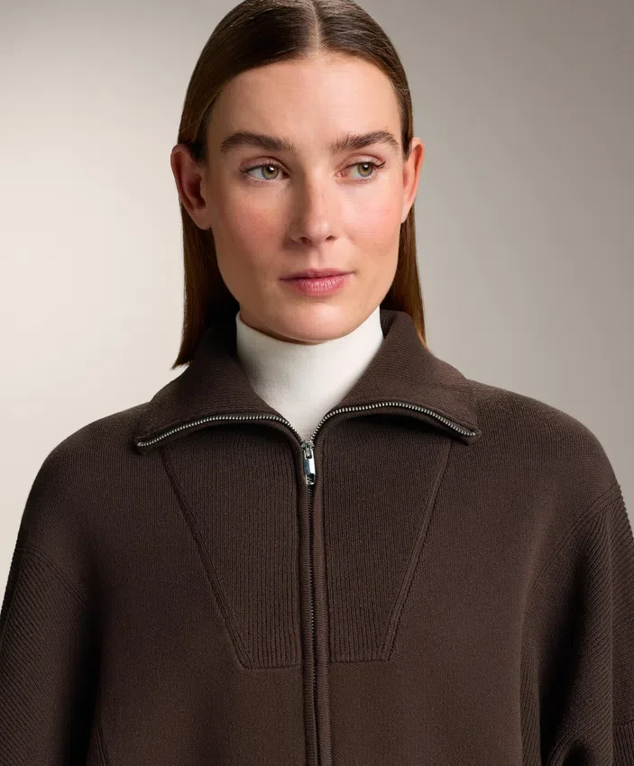 Chaqueta de punto con cuello acanalado Chaqueta de punto con cuello acanalado