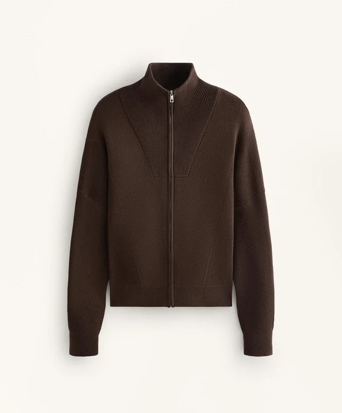 Chaqueta de punto con cuello acanalado Chaqueta de punto con cuello acanalado