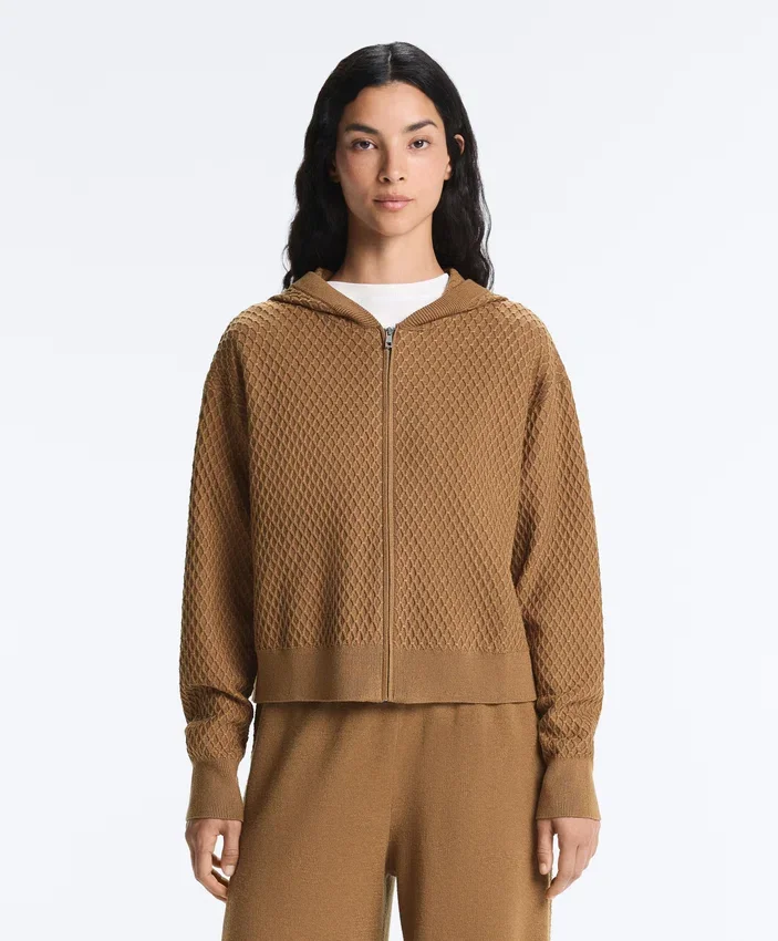 Chaqueta de punto estructurada con capucha Chaqueta de punto estructurada con capucha