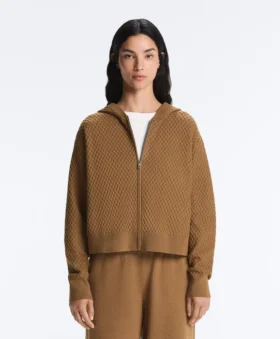 Chaqueta de punto estructurada con capucha