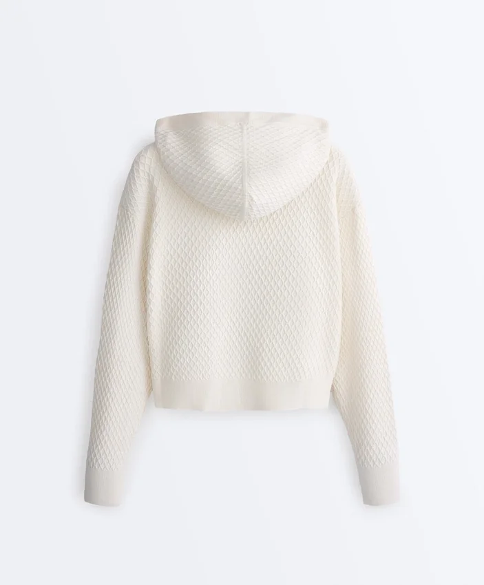 Chaqueta de punto estructurada con capucha Chaqueta de punto estructurada con capucha