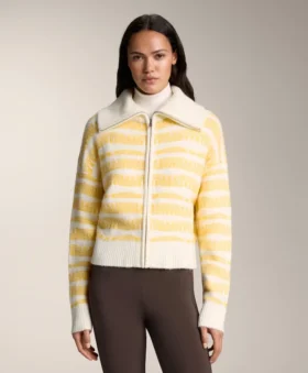 Chaqueta de punto jacquard a rayas
