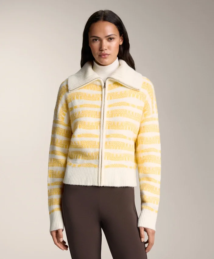 Chaqueta de punto jacquard a rayas Chaqueta de punto jacquard a rayas