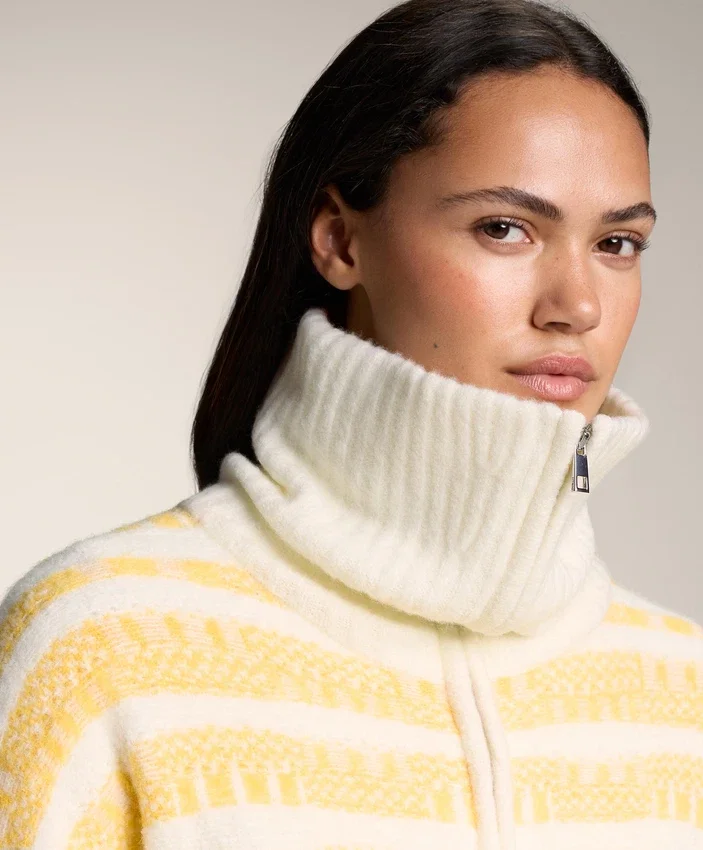 Chaqueta de punto jacquard a rayas Chaqueta de punto jacquard a rayas