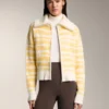 Chaqueta de punto jacquard a rayas Chaqueta de punto jacquard a rayas