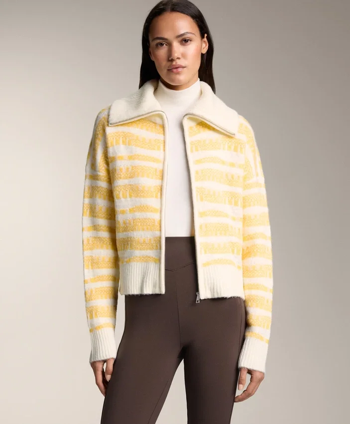 Chaqueta de punto jacquard a rayas Chaqueta de punto jacquard a rayas