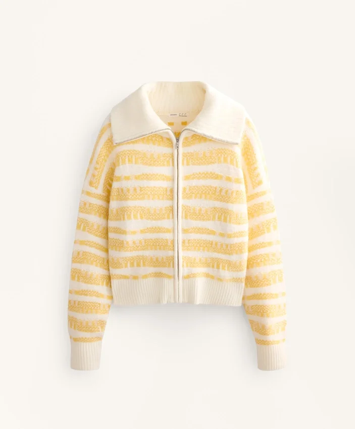 Chaqueta de punto jacquard a rayas Chaqueta de punto jacquard a rayas