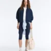 Chaqueta de sarga con rayas laterales