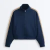 Chaqueta de sarga con rayas laterales