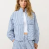 Chaqueta deportiva a rayas de mezcla de algodón