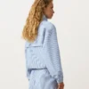 Chaqueta deportiva a rayas de mezcla de algodón