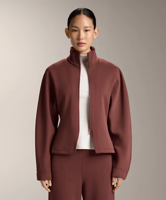 Chaqueta entallada en la cintura con modal cepillado Chaqueta entallada en la cintura con modal cepillado