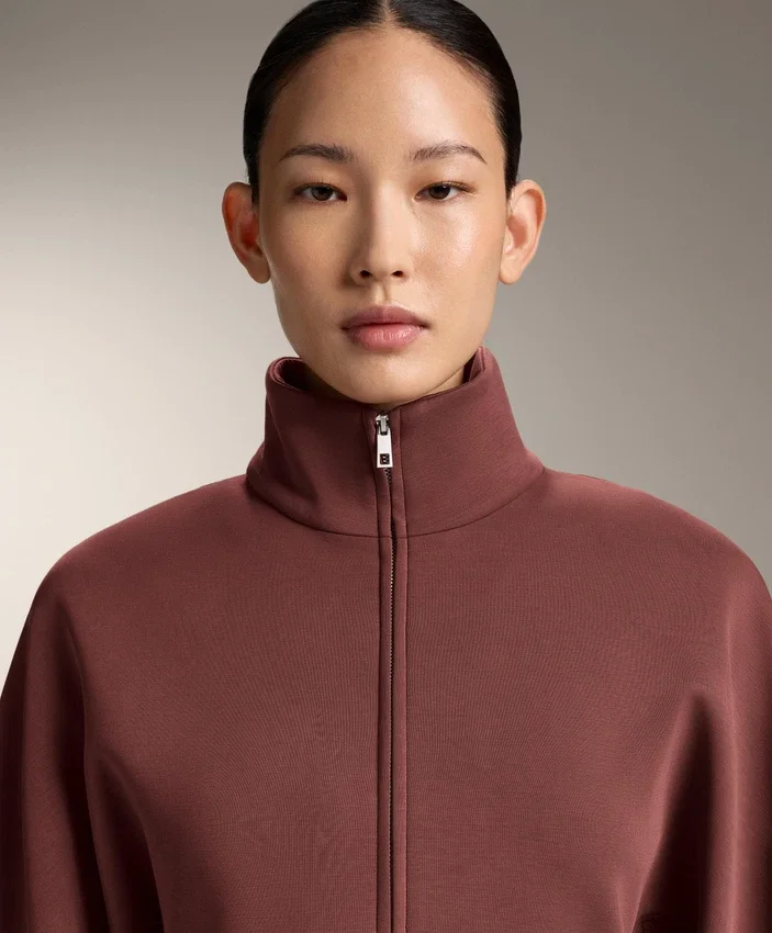 Chaqueta entallada en la cintura con modal cepillado Chaqueta entallada en la cintura con modal cepillado