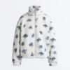 Chaqueta floral de imitación de chaqueta de piel de oveja Chaqueta floral de imitación de chaqueta de piel de oveja