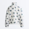 Chaqueta floral de imitación de chaqueta de piel de oveja Chaqueta floral de imitación de chaqueta de piel de oveja