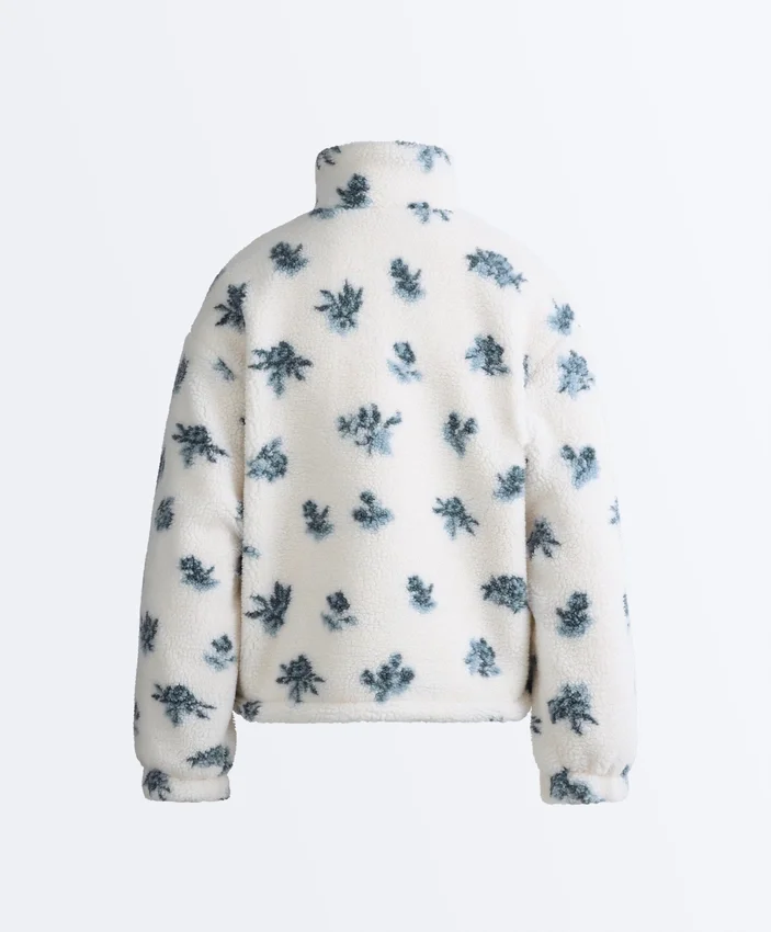Chaqueta floral de imitación de chaqueta de piel de oveja Chaqueta floral de imitación de chaqueta de piel de oveja