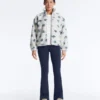 Chaqueta floral de imitación de chaqueta de piel de oveja Chaqueta floral de imitación de chaqueta de piel de oveja