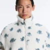 Chaqueta floral de imitación de chaqueta de piel de oveja Chaqueta floral de imitación de chaqueta de piel de oveja
