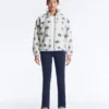 Chaqueta floral de imitación de chaqueta de piel de oveja Chaqueta floral de imitación de chaqueta de piel de oveja