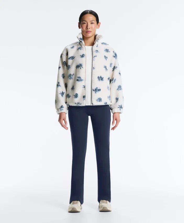Chaqueta floral de imitación de chaqueta de piel de oveja Chaqueta floral de imitación de chaqueta de piel de oveja