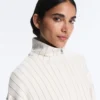 Chaqueta larga a rayas con cintura ajustable y modal Soft Touch Chaqueta larga a rayas con cintura ajustable y modal Soft Touch