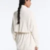 Chaqueta larga a rayas con cintura ajustable y modal Soft Touch Chaqueta larga a rayas con cintura ajustable y modal Soft Touch