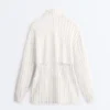 Chaqueta larga a rayas con cintura ajustable y modal Soft Touch Chaqueta larga a rayas con cintura ajustable y modal Soft Touch
