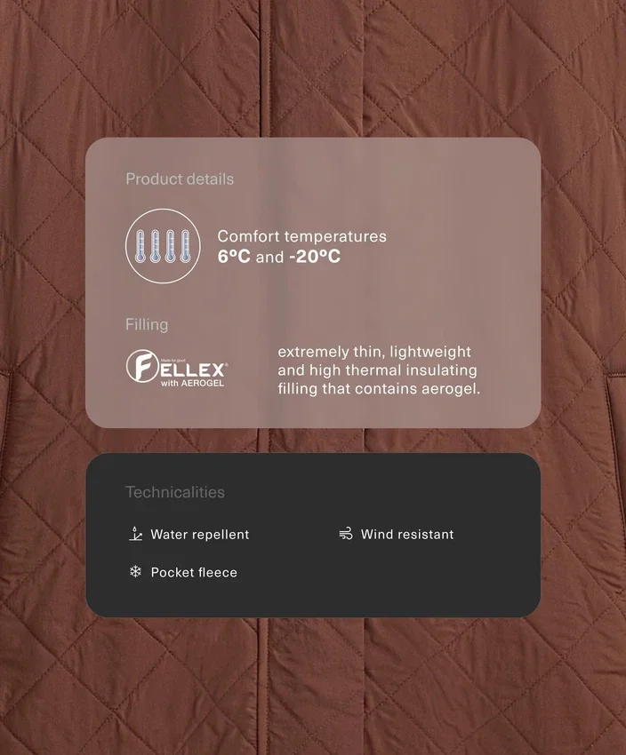 Chaqueta larga acolchada con Fellex® Aerogel repelente al agua Chaqueta larga acolchada con Fellex® Aerogel repelente al agua