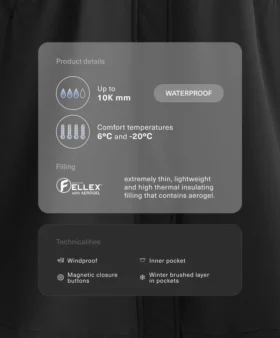 Chaqueta larga acolchada impermeable Fellex® con Aerogel 10K