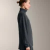 Chaqueta larga asimétrica a rayas con modal Chaqueta larga asimétrica a rayas con modal