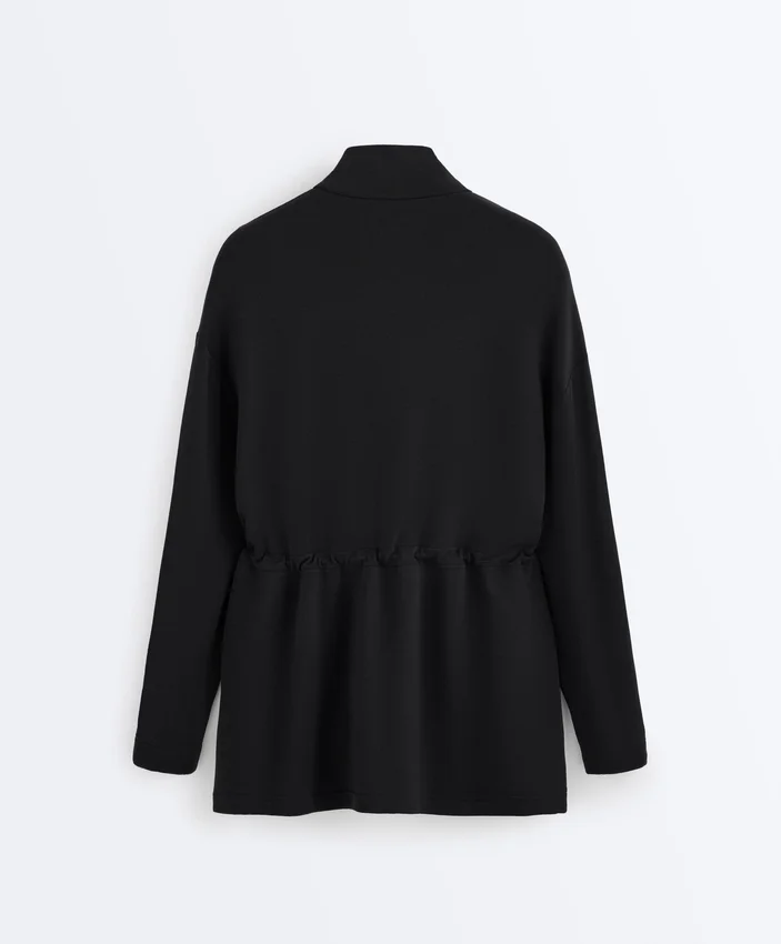 Chaqueta larga con bolsillos de modal y Soft Touch Chaqueta larga con bolsillos de modal y Soft Touch