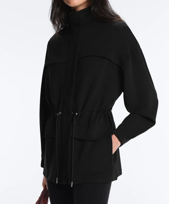 Chaqueta larga con bolsillos de modal y Soft Touch Chaqueta larga con bolsillos de modal y Soft Touch