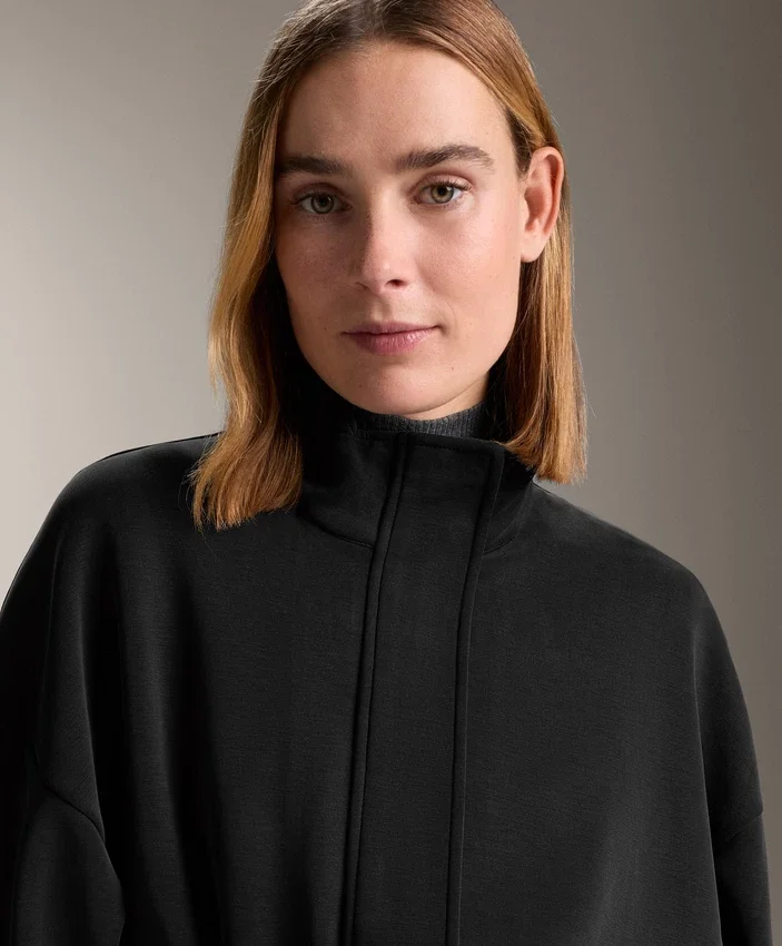 Chaqueta con cinturón de modal cepillado Chaqueta con cinturón de modal cepillado