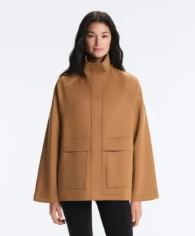 Chaqueta larga con efecto neopreno