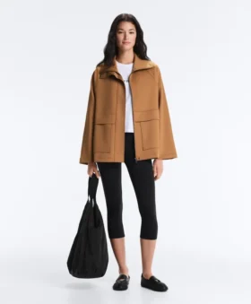 Chaqueta larga con efecto neopreno