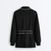 Chaqueta larga con ribetes y modal Soft Touch