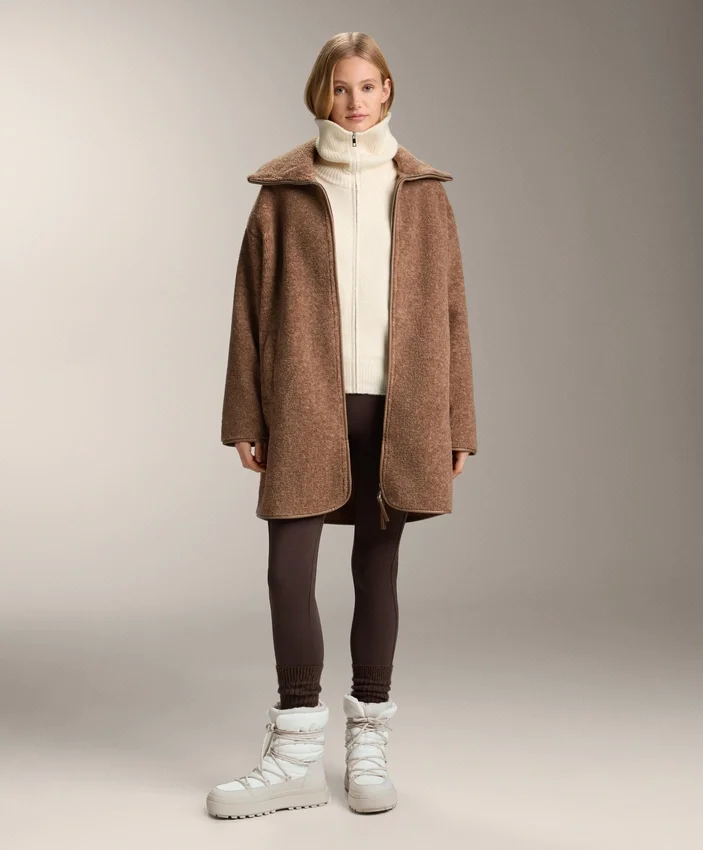 Chaqueta larga de imitación de piel de oveja Chaqueta larga de imitación de piel de oveja