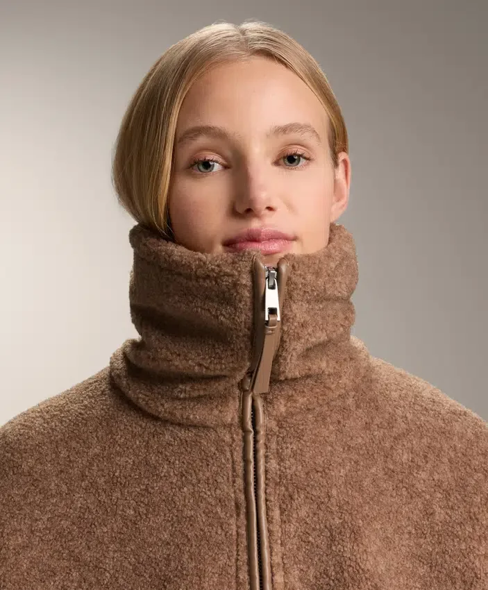 Chaqueta larga de imitación de piel de oveja Chaqueta larga de imitación de piel de oveja