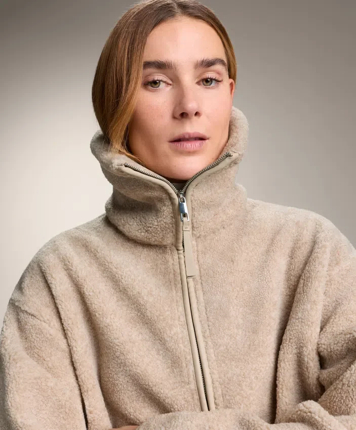 Chaqueta larga de imitación de piel de oveja Chaqueta larga de imitación de piel de oveja