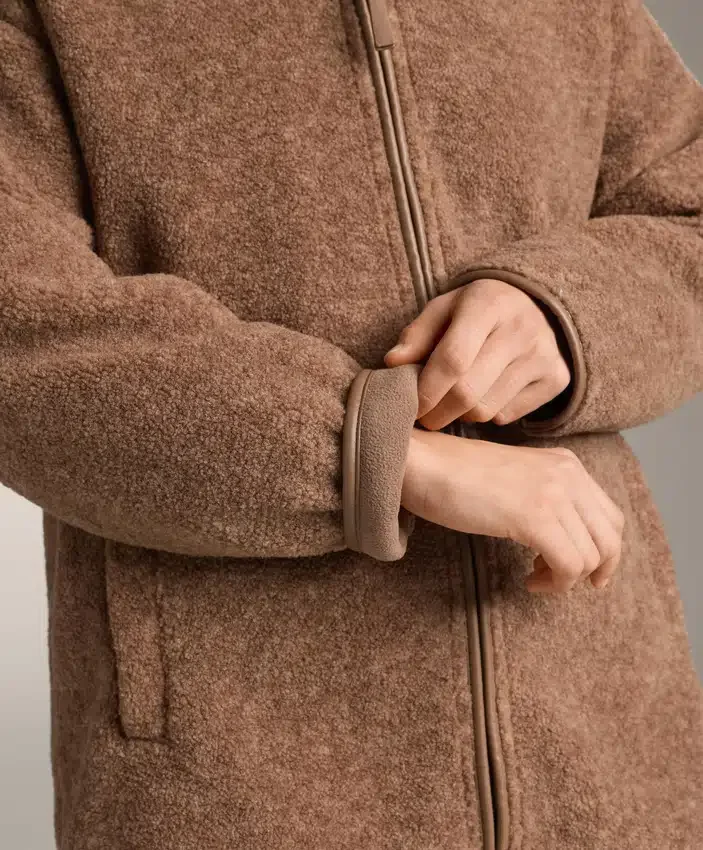 Chaqueta larga de imitación de piel de oveja Chaqueta larga de imitación de piel de oveja