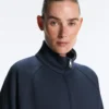 Chaqueta larga de piqué con ribete de algodón en contraste