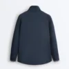 Chaqueta larga de piqué con ribete de algodón en contraste