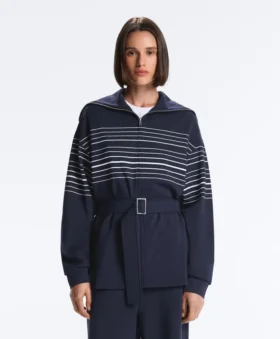 Chaqueta larga de rayas marineras con modal Soft Touch