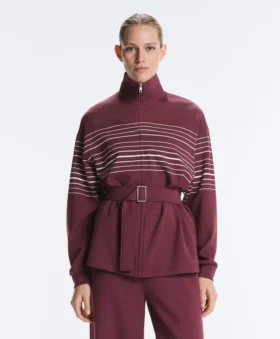 Chaqueta larga de rayas marineras con modal Soft Touch