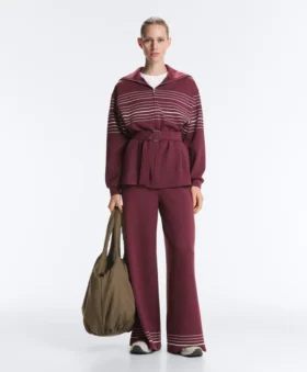 Chaqueta larga de rayas marineras con modal Soft Touch