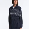 Chaqueta larga de rayas marineras con modal Soft Touch